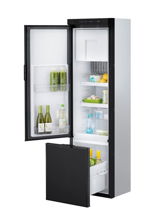 THETFORD Absorberkühlschrank N4141E+, 141 l, 56,1x41,8x150 cm, Gas/Strom, Mattschwarz, mit Gefrierfach, Automatisches Abtauen