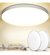 Lámpara de techo LED [2 unidades] Ø 28 cm 24 W, 4000 K, 2000 lm, IP44 resistente al agua, redonda, para cuarto de baño Lam...