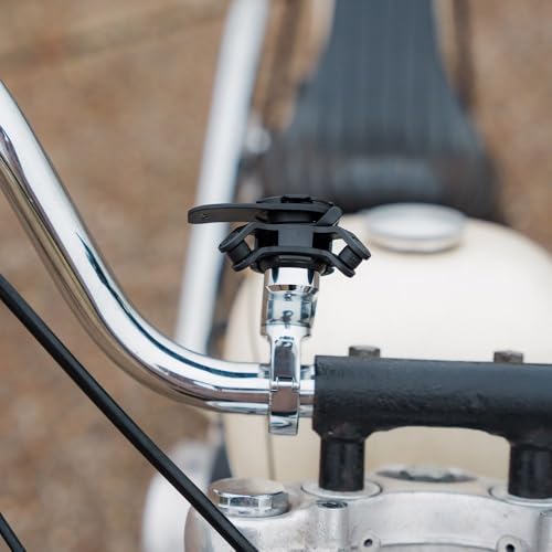 Image of Quad Lock Motorcycle Handlebar Phone Mount PRO Chrome with Vibration Dampener and MAG Phone Case for iPhone 17 Air