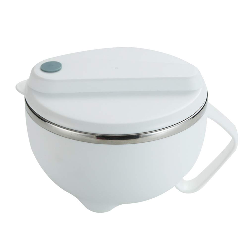 Kategoria: Pudełka z obiadem Pudełka Bento Gorący Makaron Ze Stali Nierdzewnej Miska Zupy Ryżowej Z Uchwytem Pojemnik Na Jedzenie Lunch Box(White)