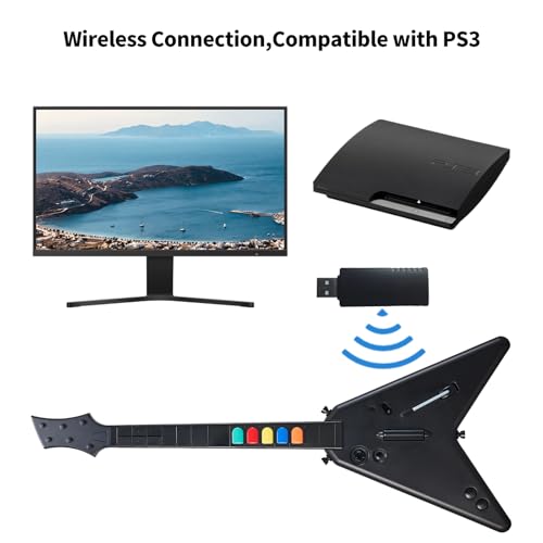 Image of NBCP Wireless Guitar Controller for PlayStation 4, PC,PS4 /PS3,Clone Hero, Fortnite Festival,Compatible with Guitar Hero & Rock,Plug-and-Play USB Receiver