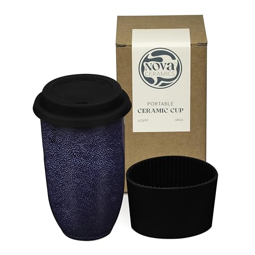 NOVA CERAMICS Coffee Travel Cup - 16oz - Abyss