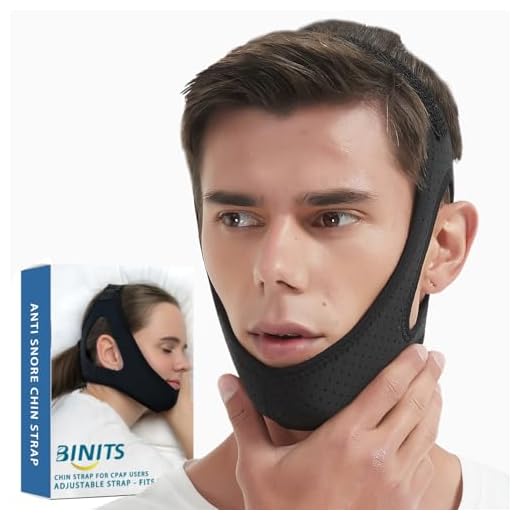 Chin Strap for CPAP User - Adjustable Snore Stopping Device Face Mask Bandage Keeping Mouth Closed - Better Night's Sleep Women and Men (Black)