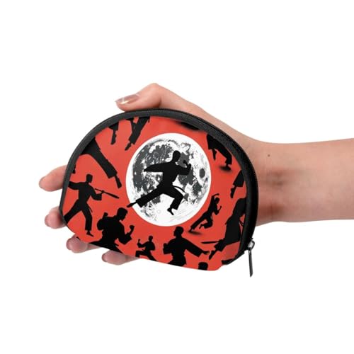Portable Coin Purse Martial-Artists Mini Zippered Money Pouch Card Holder3