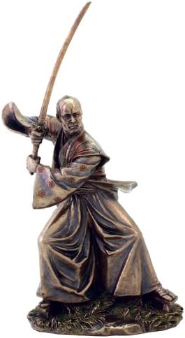 Samurai Warrior in Striking Stance Statue
