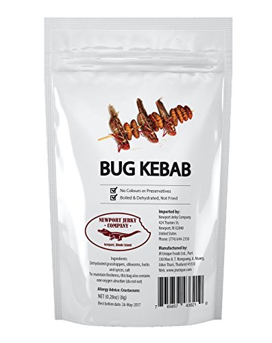 Newport Jerky Company Edible Insects | Edible Bug Kebab | Bugs on a Stick | Cooked Grasshoppers | Cooked Silkworms | Edible Bugs for Humans | 2 Pack