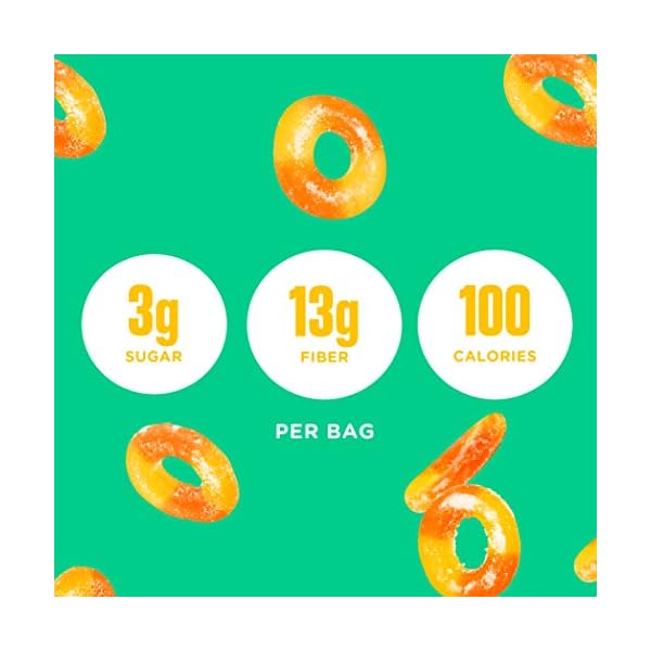 Smart-Sweets-Peach-Rings-Low-Sugar-Gummy-Candy-Plant-Based-Low-Calorie-Snack-18oz-Pack-of-12 Smart Sweets Peach Rings, 1.8oz (Pack of 12), Candy with Low Sugar (3g), Low Calorie (100), No Artificial Sweeteners, Vegan, Plant-Based, Gluten-Free, Healthy Snack for Kids & Adults