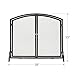 UniFlame, S-1062, Medium Single Panel Black Wrought Iron Fireplace Screen with Doors
