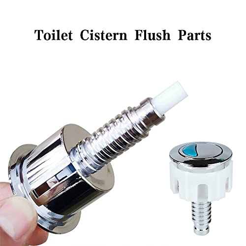 Toilet Flush Buttons Replacement Compatible Toilet Cistern Flush Parts Dual Flush Toilet Push Button, Silver, 75*49mm - Image 2