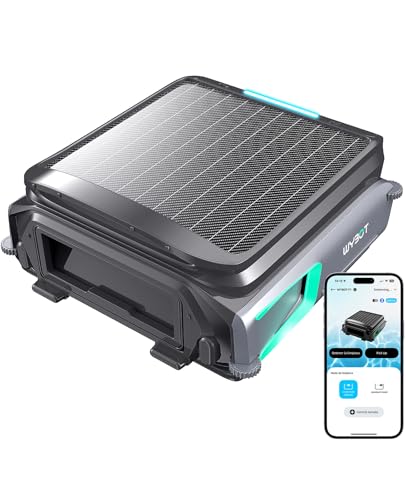 WYBOT F1 Skimmer Piscina con Energía Solar Y Batería, Limpia La Superficie del Agua Automáticamente, App Inteligente, Fu