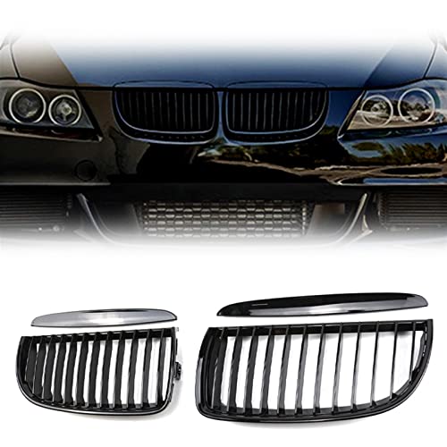 Grilles de calandre rein noir brillant pour BMW Série 3 E90 E91 accessoires auto avant