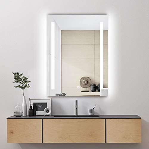 S'bagno 600 x 800mm Capteur de lumière Tactile rétroéclairé à LED de Salle de Bains avec contrôle Tactile avec pavé antibrouillard Cover