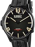 Wasserresistent: 50m U-boat darkmoon 8464/a Herren Uhr analog Quarzwerk mit Kautschuk Armband 8464/A