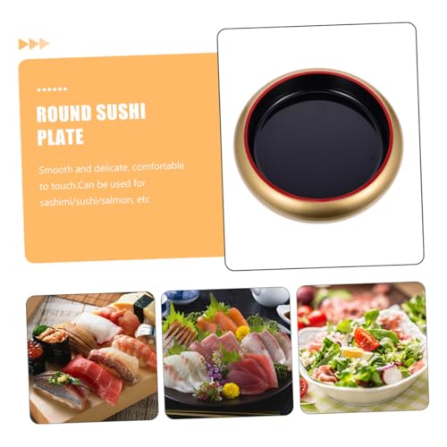 Plato redondo de plástico para sushi Toyvian miniatura 3
