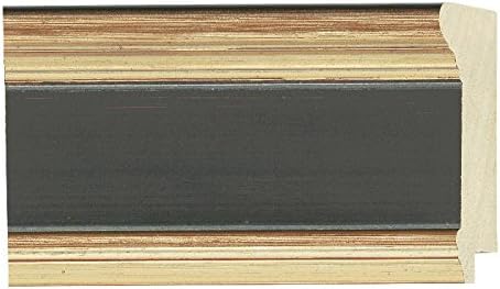 Picture Frame Moulding (Wood) 100ft Bundle - Traditional Gold Finish - 3.375" Width - 9/16" Rabbet Depth