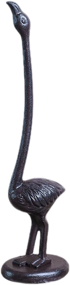 Ciieeo Retro Flamingo Paper Towel Holder Stand Animal Shape Kitchen Roll Organizer Non-Slip Base Countertop Towel Rack for Bathroom Dining Table