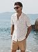PLEPAN Men's Fashion Lace Shirts Short Sleeve Cuban Collar Hollow Out Casual Knit Button-Down Hawaiian Summer Vacation Shirts for Men, White, Small(US 38)
