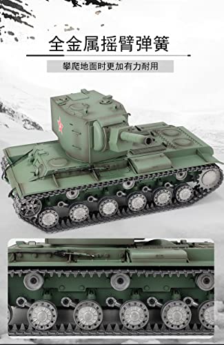 ES-Toys Ferngesteuerter Panzer Russicher KV-2 Heng Long 1:16 mit R&S, Metallgetriebe (Stahl) und Metallketten -2,4Ghz -V 7.0 - PRO mit RRZ