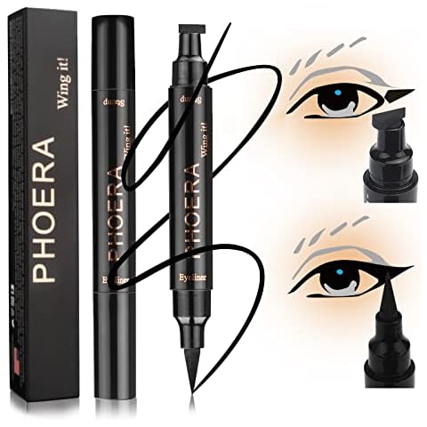 PHOERA Eyeliner Stamp , Winged Eyeliner Stamp, Wing Cat Eye Stamp, Long Lasting Liquid Eye Liner, Waterproof Smudgeproof Makeup, Black Eyeliner Pen Winged Eyeliner Pencil (Wing Eyeliner Stamp) Cover