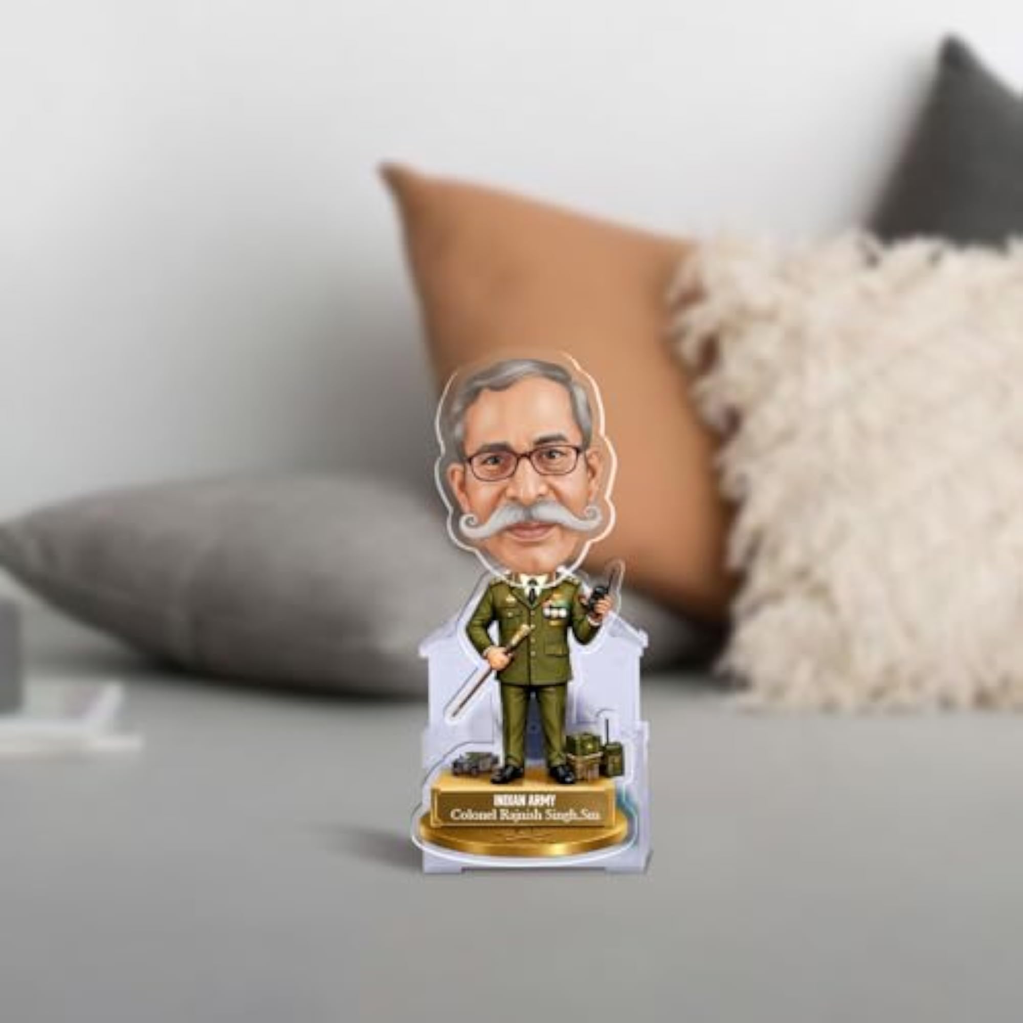 Personalized Indian Army Officer Bobblehead Caricature