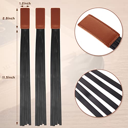 3 Pieces Bible Ribbon Bookmark Ribbon Markers Artificial Leather Bookmark With Colorful Ribbons For Books (Black) #TOP1