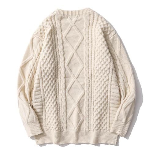 Aelfric Eden AE-101 Oversized Knit Sweater Solid Vintage Pullover Sweater Unisex Woven Crewneck Knitted Tops Khaki thumb #6