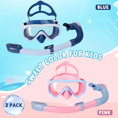 Set de Snorkel para Niños de 6 a 14 Años, Máscara Anti-Vaho con Tubo Seco, Lente Panorámico de Vidrio Templado, Falda de Silicona, Bolsa de Malla – Equipo de Snorkeling para Niños y Niñas miniatura 7