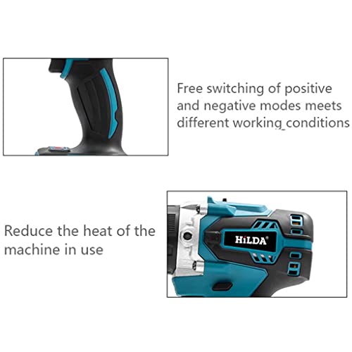 DZSM 18V Akku-Bohrschrauber mit 28-teiligem Zubehör, 32Nm-Max. Bohrmaschinen und Schraubendreher-Sets, 20+3 Drehmoment-Schlagbohrmaschine mit 2,0AH Batterien, 3/8-Zoll-Bohrfutter, 2 Geschwindigkeiten – Bild 7