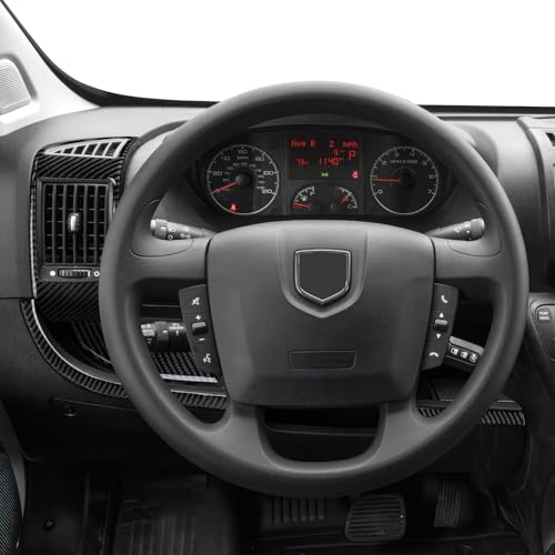 Image of Car Carbon Fiber Left /Right Front Center Dashboard Panel Cover Trim Decals Accessories for Dodge RAM Promaster 2014-2021 /2007-2023 Fiat Ducato, Citroen Jumper, Peugeot Boxer Interior Stickers