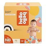 Hello Bello Premium Newborn Diapers, Honeysuckle Designs, 76ct Club Box, Hypoallergenic and Extra Absorbent