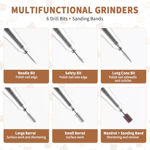 Kit perceuse pour ongles en gel avec coupe-cuticules intégré - 5