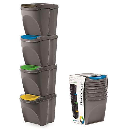 Buy KrysGo 20 Litre Large Stackable Recycling Sorting Colour Coded