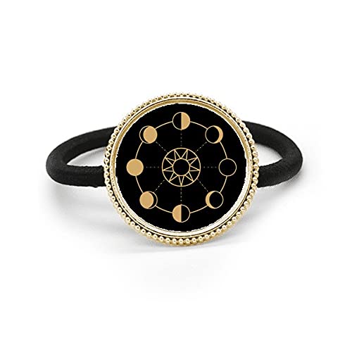 Lazo de pelo de plata de metal con diseño de sol y luna para mujer