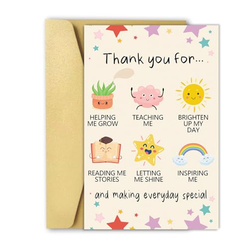 OJsensai Cute Teacher Thank You Card, Best Appreciation Gifts for Daycare...