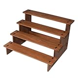 【Facile d'accès】 Présentoir en bois avec une conception étagée à 4 couches, qui peut augmenter la visibilité et afficher clairement les éléments que vous avez placés