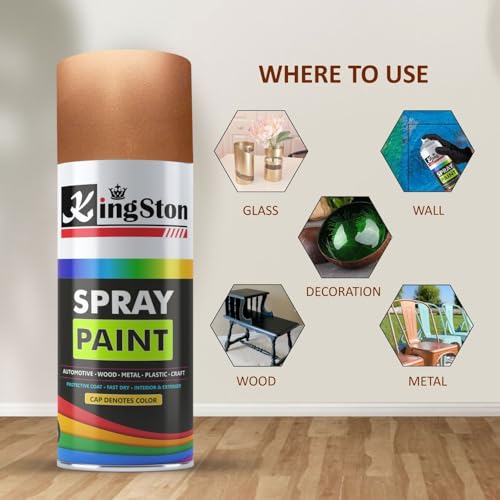 Image of Kingston Acrylic Paint Spray Multi-Surface DIY Paint for Metal, Wood, Wall - 400ml Can - 1Pc (Bright Chrome)