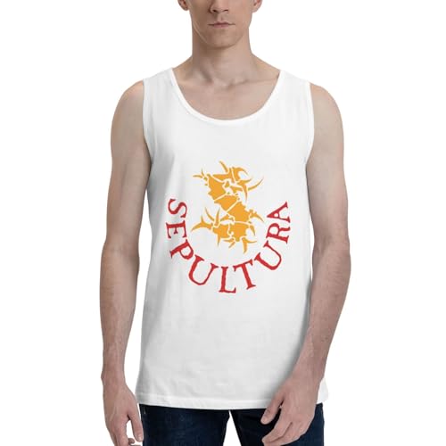 Sepulturas Men's Tank Tops Tshirt Cool Graphic Sleeveless Shirts Workout Cotton Casual Top White X-Large