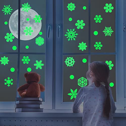 Stickers Noël Deco - 160 Pcs Noel Fenetre Statique Réutilisable Double Face DIY Blanc Flocon de Neige Autocollant Père Noël Wapiti Statique pour Fenetre pour Fenetre Porte Verre Fête Cover