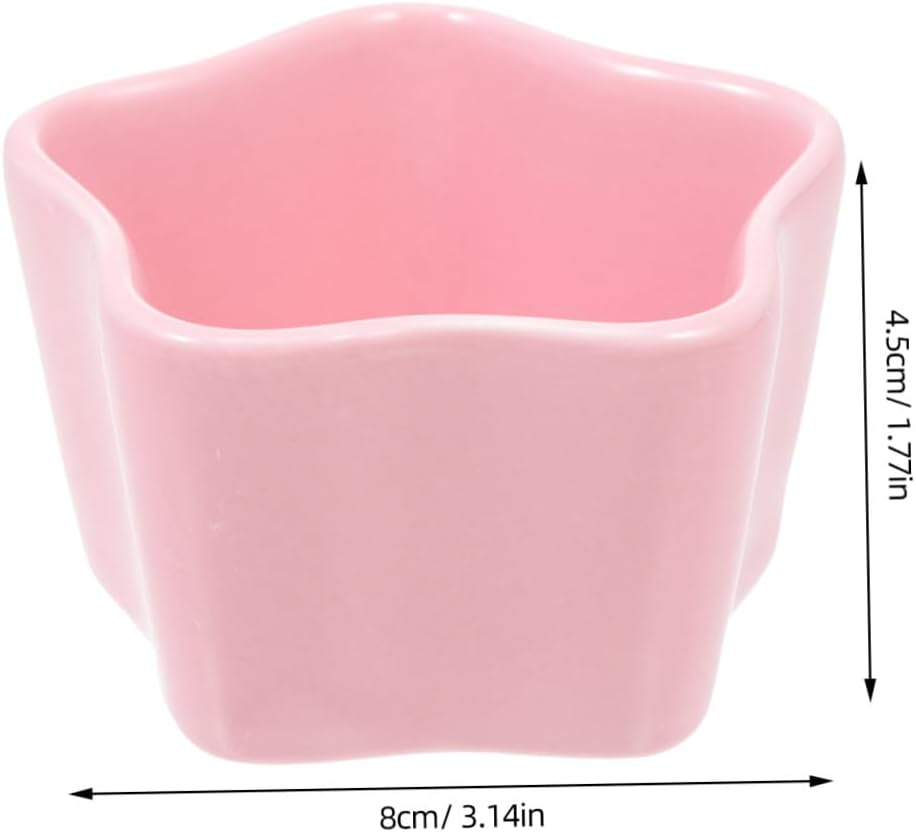 2Pcs Ceramic Hamster Bowl Cute Food Dishes for Guinea Pigs Animals Non Tip Design for Feeding Watering Bright Colors Love Shape