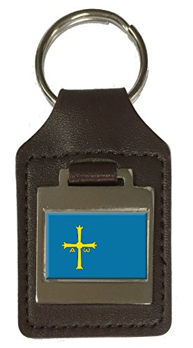 Porte-clés en cuir gravé Drapeau Asturias : l'accessoire de voyage au quotidien