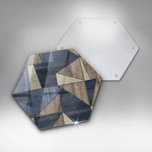 Planche à Découper Cuisson Haute Résistance Multi-usage 40cm Forme Hectagonale Graphique Moderne
