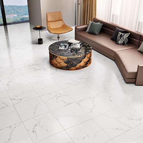 Westick Marble Peel And Stick Floor Tile Bathroom Floor Tiles Peel And Stick Waterproof Vinyl Tiles Peel And Stick Floor Kitchen Vinyl Flooring For Bedroom Living Room Garage Office 12X12 Inch 5 Pcs #TOP2