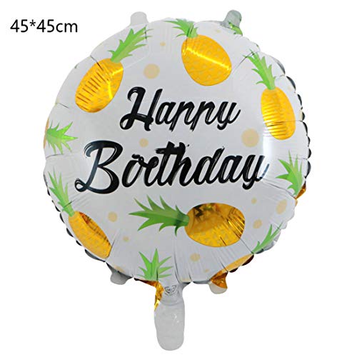 Morndew 5 Pcs Happy Birthday Five-Pointed Star Pineapple Foil Balloons For Beach Summer Tropical Themed Party Birthday Party Baby Shower Party Decorations #TOP2
