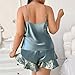 Plus Size Silk Pajamas Sets for Women Fashion Sexy Satin Camisole Sleepwear V Neck Cami Top and Shorts Lounge Set Green