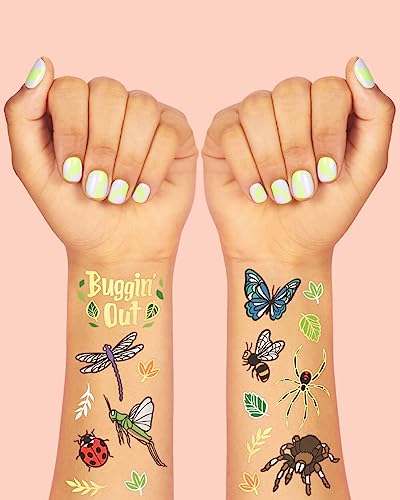 Xo, Fetti Bug Temporary Tattoos - 48 Glitter Styles | Buggin' Out Insect Birthday Party Supplies, Bees, Spiders, Beetles, Butterflies, Arts And Crafts #TOP2