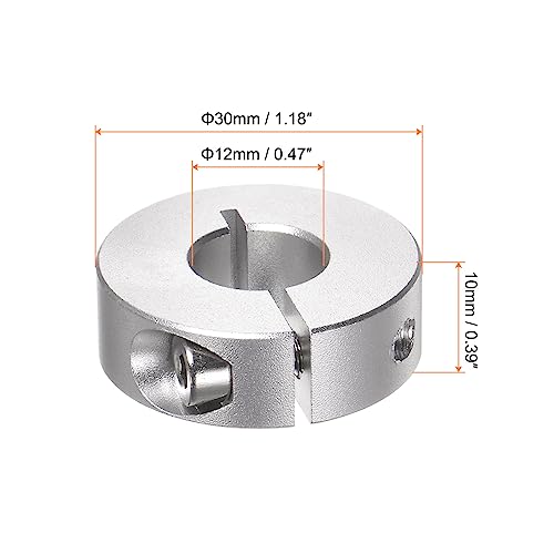 QUARKZMAN 4Stk Geteilte Stellringe 12mm Bohrung 30mm AD 10mm Breite Aluminiumlegierung Tiefenanschlagringe für Rad Schubkarren Achsgetriebe Einheiten Maschine Werkzeug Industrie Eloxierung