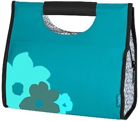 Raya Premium Large 6 Can, Insulated Lunch Bag Cooler (Blue Flora) Picnic and Travel Lunch Bag