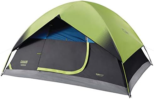 Coleman Dome Camping Tent | Sundome Dark Room Tent with Easy Set Up , Green/Black/Teal, 4 Person