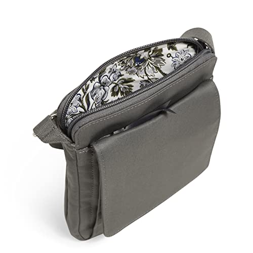Image of Vera Bradley Women's Cotton Mini Hipster Crossbody Purse With RFID Protection, Galaxy Gray - Recycled Cotton, One Size