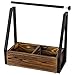 MyGift Kitchen Paper Towel Holder, Industrial Matte Black Metal and Solid Wood with Condiment Bottle and Spice Jar Storage Tray